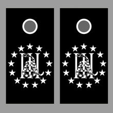 Don't Tread on Me Black Design Cornhole Board Decal Wraps