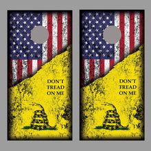 Don't Tread on me Cornhole Wrap Flag Corn Hole Decal set