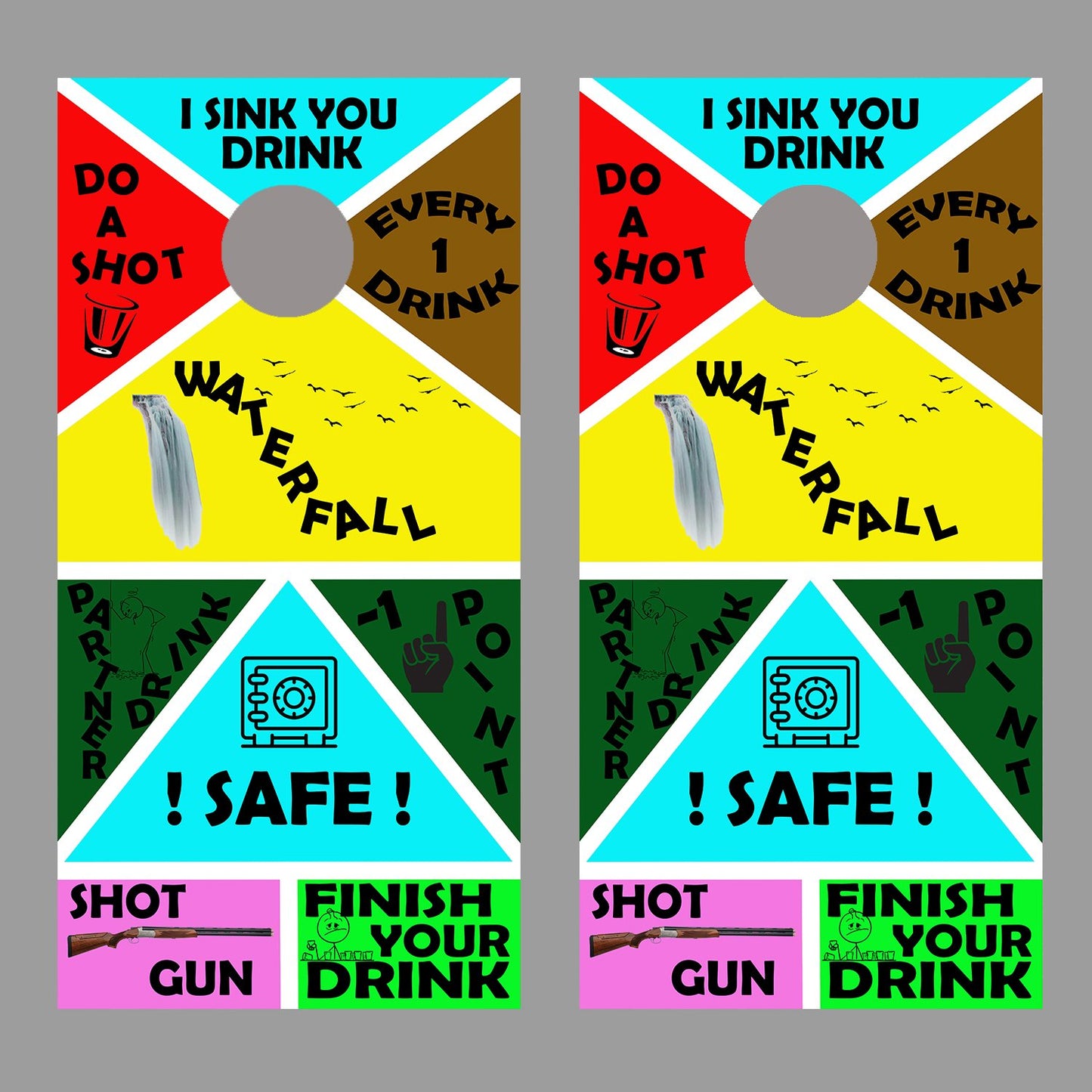 Drinking Game Design Cornhole Skins Board Decal Wrap set