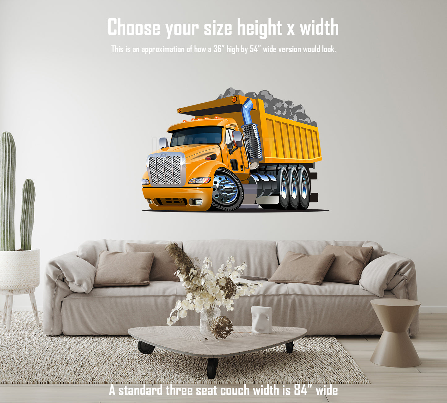 Car Art Dump Truck Cartoon Wall Decal