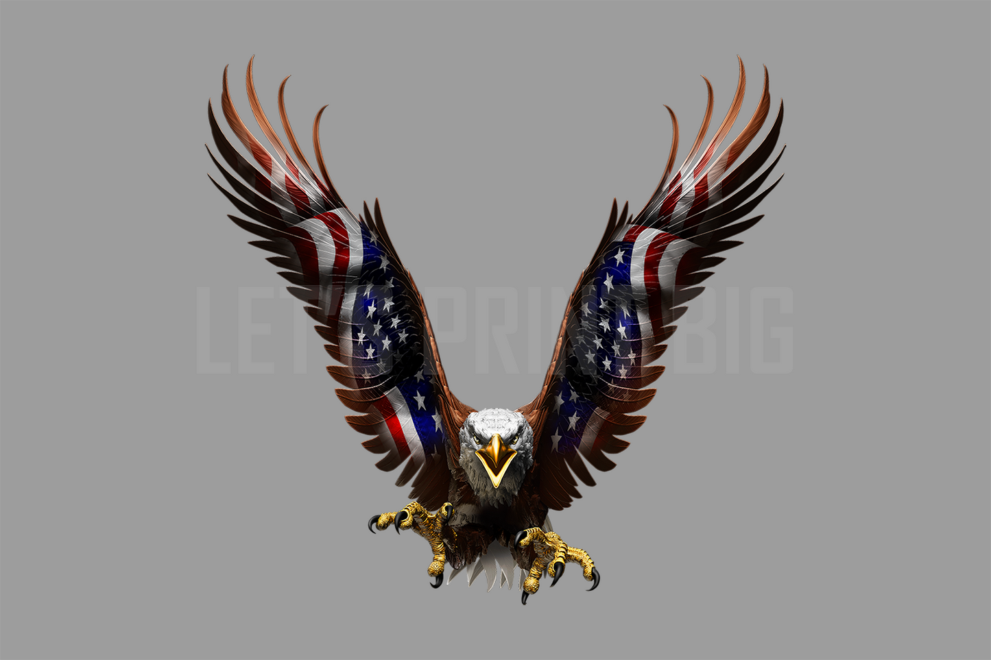 Eagle American Flag Wall Decals of Eagles inside or outside