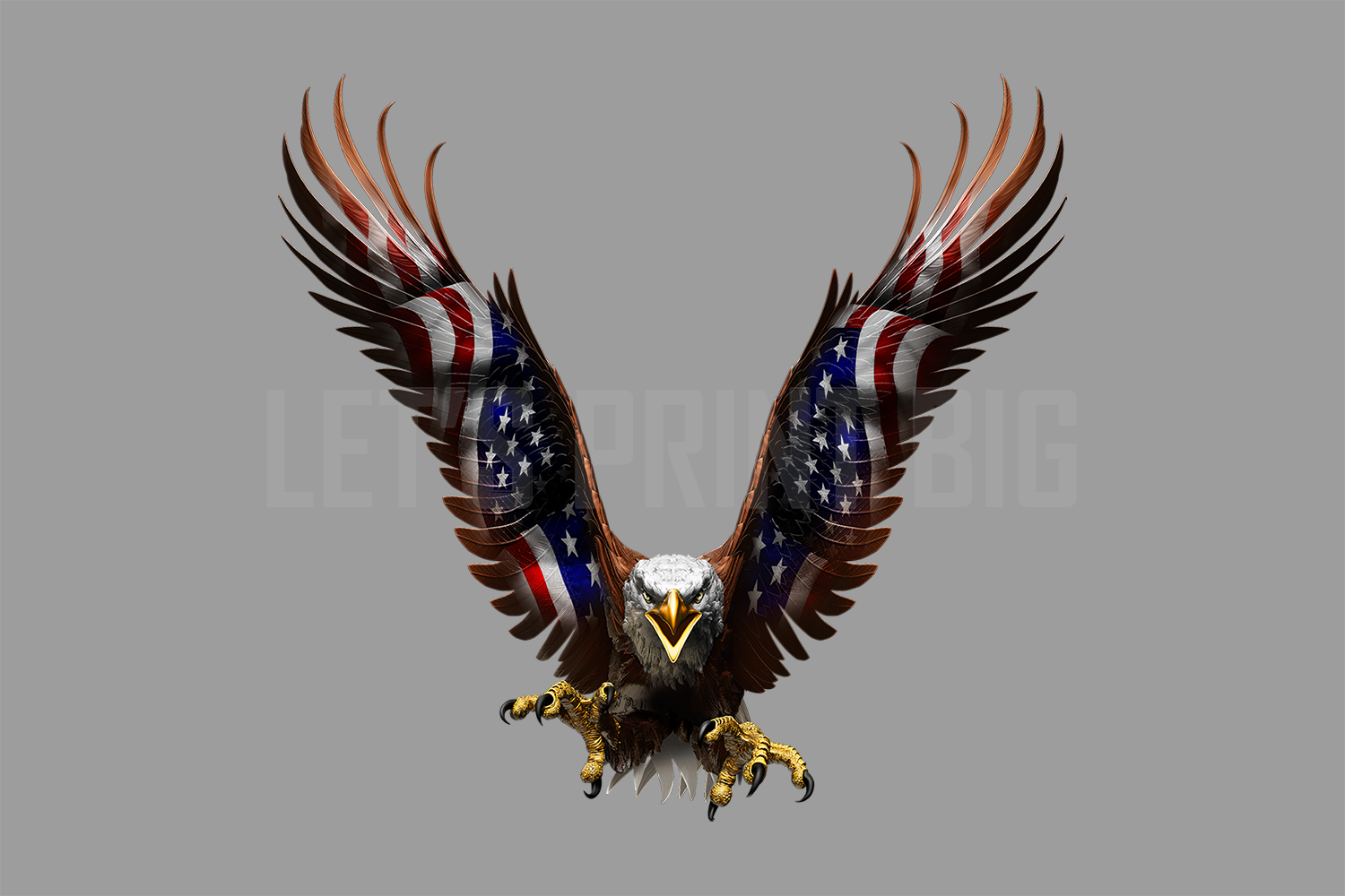 Eagle American Flag Wall Decals of Eagles inside or outside