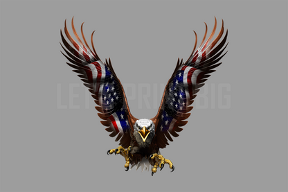 Eagle American Flag Wall Decals of Eagles inside or outside
