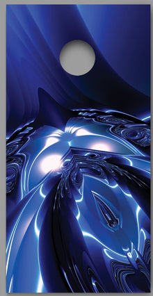 American Bald Eagle Head Aqua Blue LED Design Cornhole Board Decal Wraps