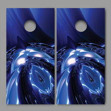 American Bald Eagle Head Aqua Blue LED Design Cornhole Board Decal Wraps