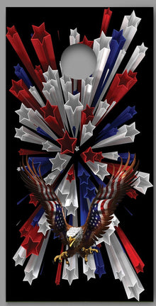 American Eagle Shooting Stars Red White Blue Design Cornhole Board Decal Wraps