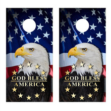 Eagle Flag God Bless America Corn Hole Decal Wrap