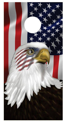 Bald Eagle American Flag Cornhole Decal Wraps