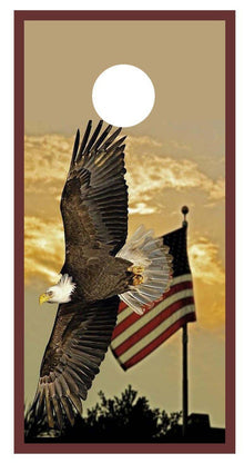 Eagle Flying Flag Corn Hole Decal Wrap