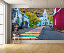 Empty Street of Seydisfjordur Town East Iceland Europe Wall Mural
