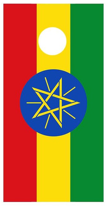 Flag of Ethiopia Cornhole Decal Wrap