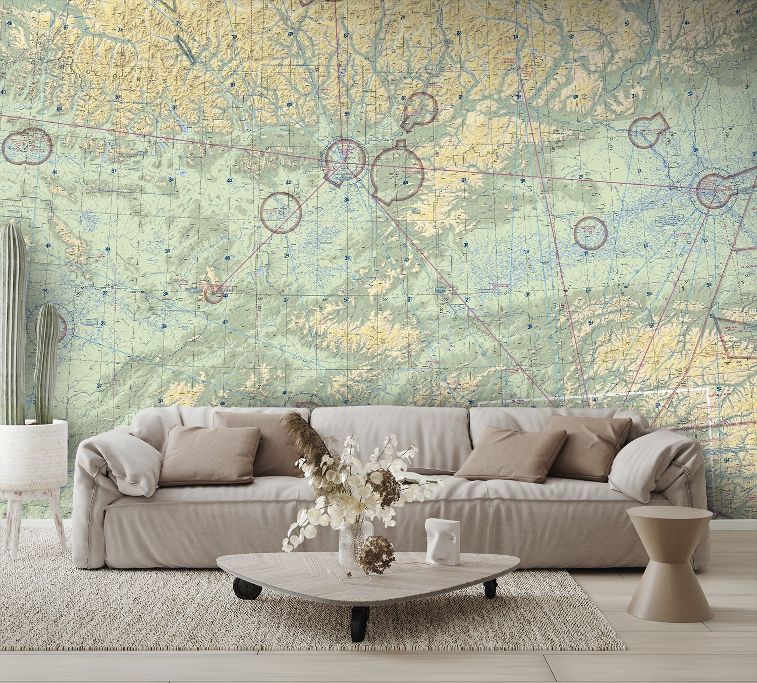 Aeronautical Chart Fairbanks Wall Mural
