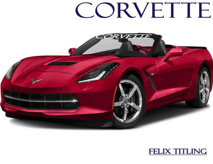 Windshield Decal "CORVETTE" Banner Visor Sticker Choose Your Font - Let's Print Big