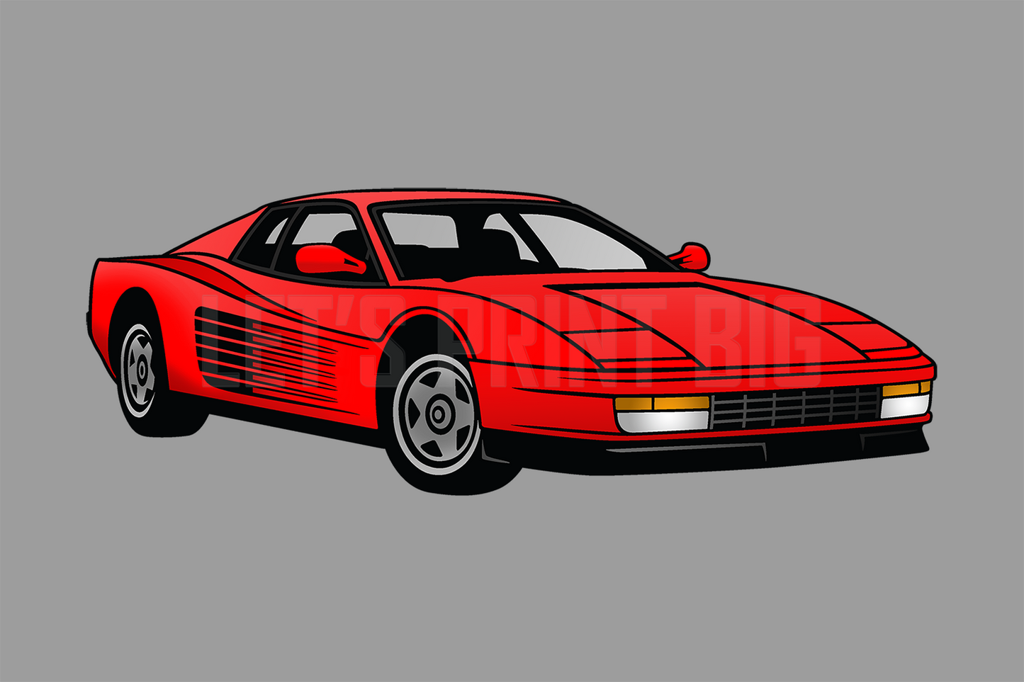 Car Art Ferrari Testarossa Wall Decals