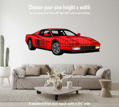 Car Art Ferrari Testarossa Wall Decals