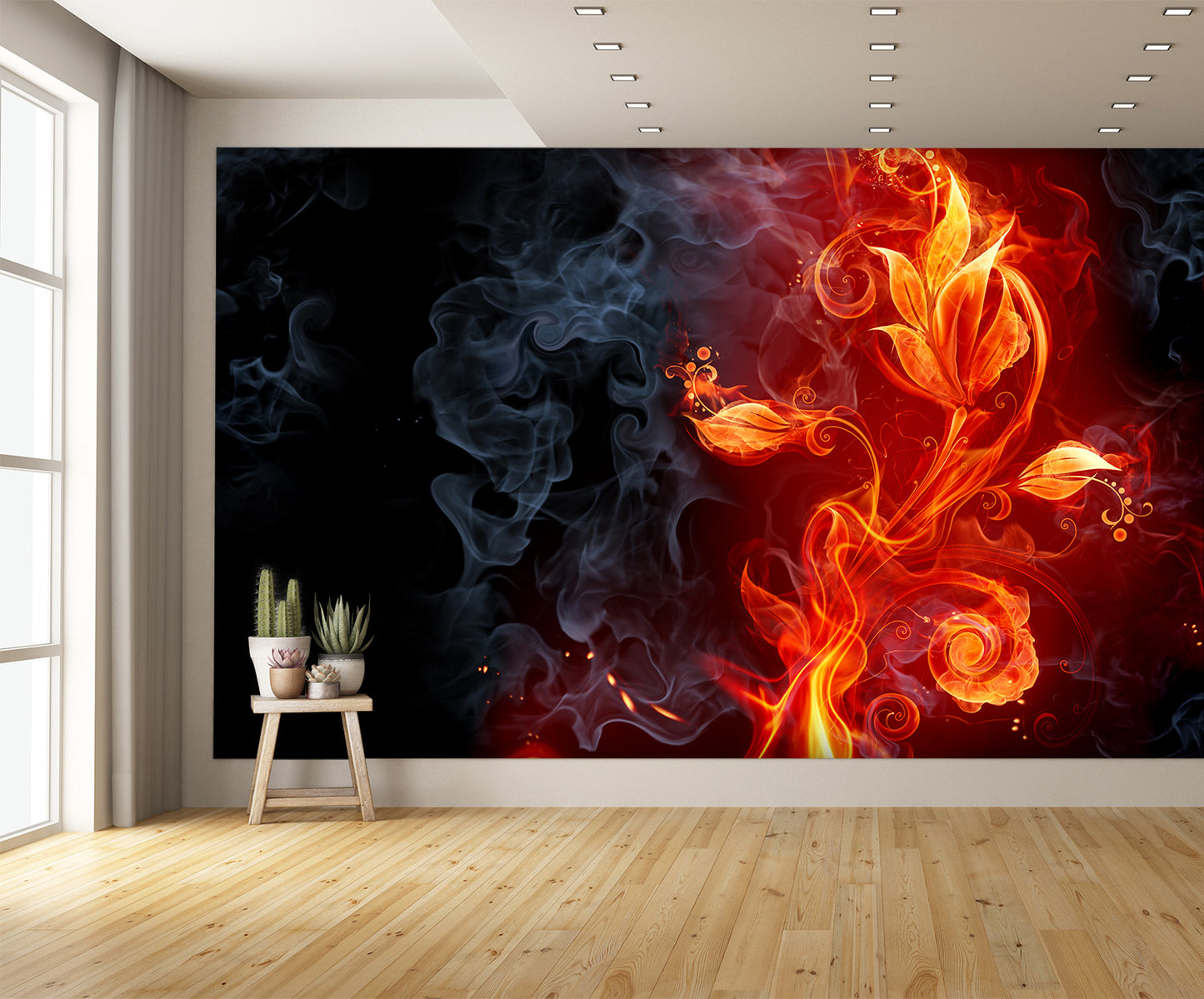 Fiery Flower Wall Mural