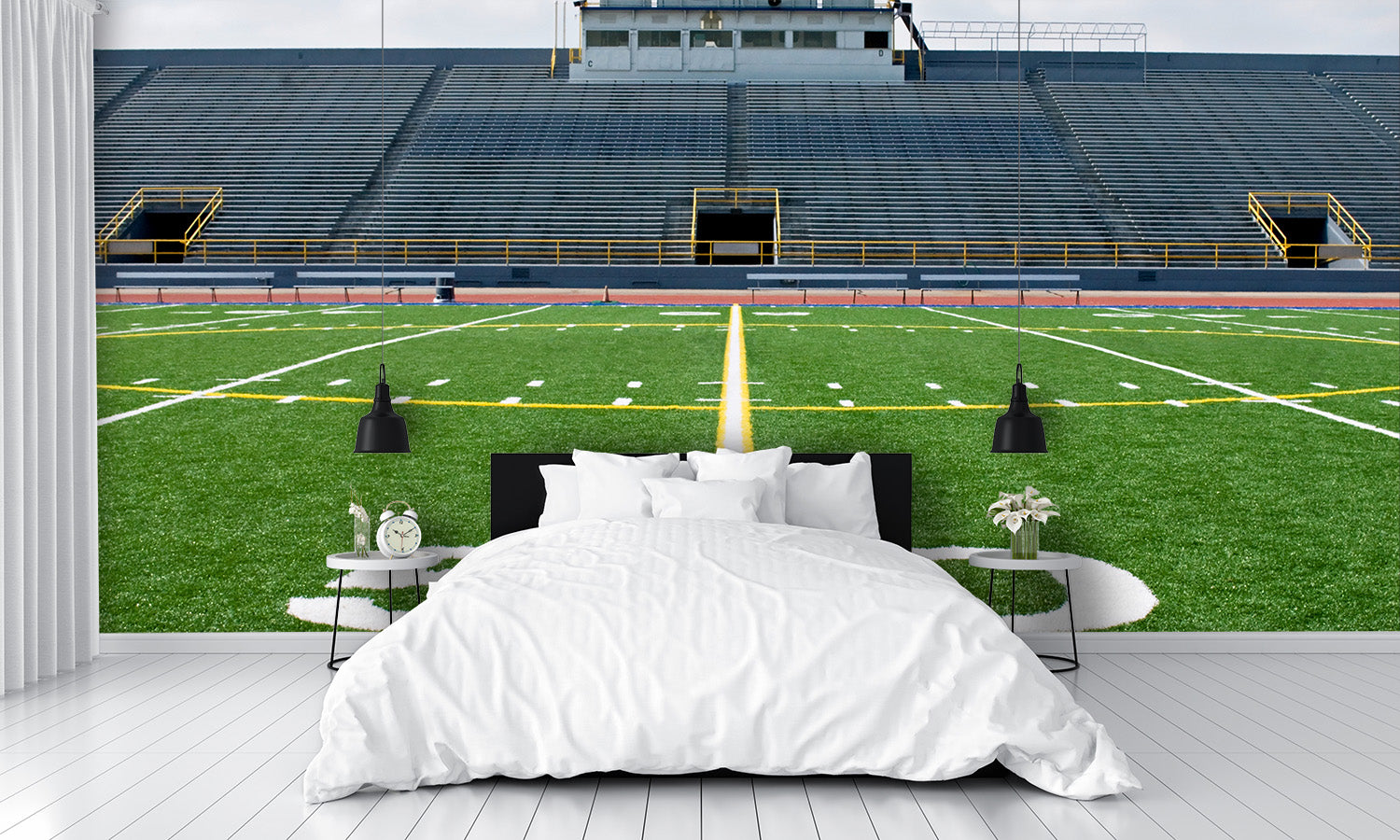 Fifty Yard Line with Bleachers Wall Mural