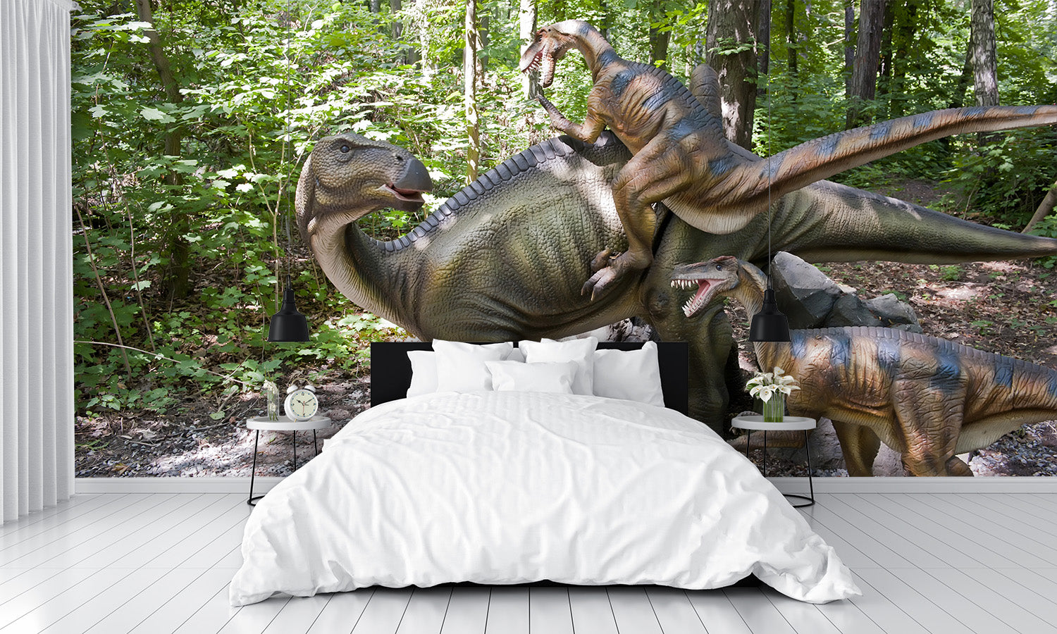 Fighting Dinosaurs Wall Mural