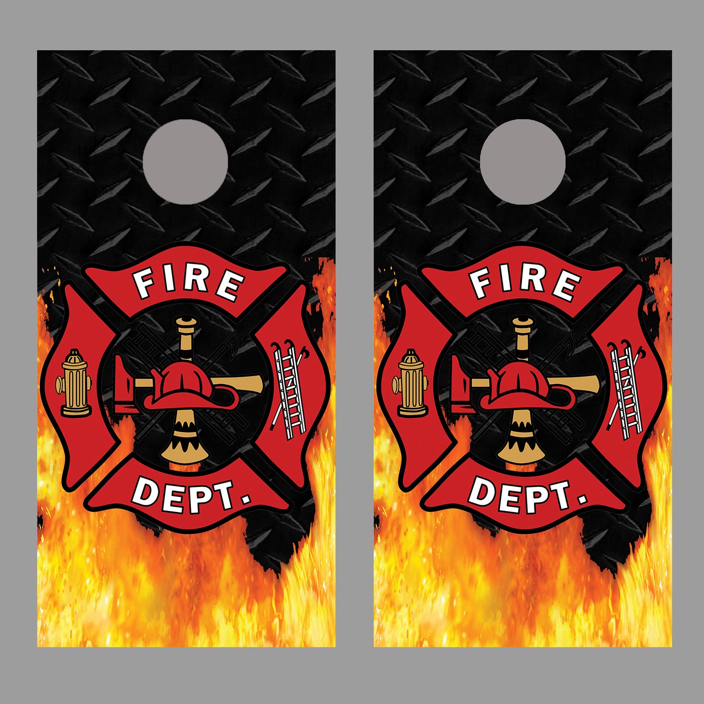 Fire Department Maltese Cross Design A Corn Hole Board Decal Wraps
