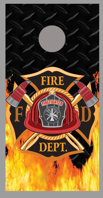 Fire Department Maltese Cross Design B Corn Hole Board Decal Wraps