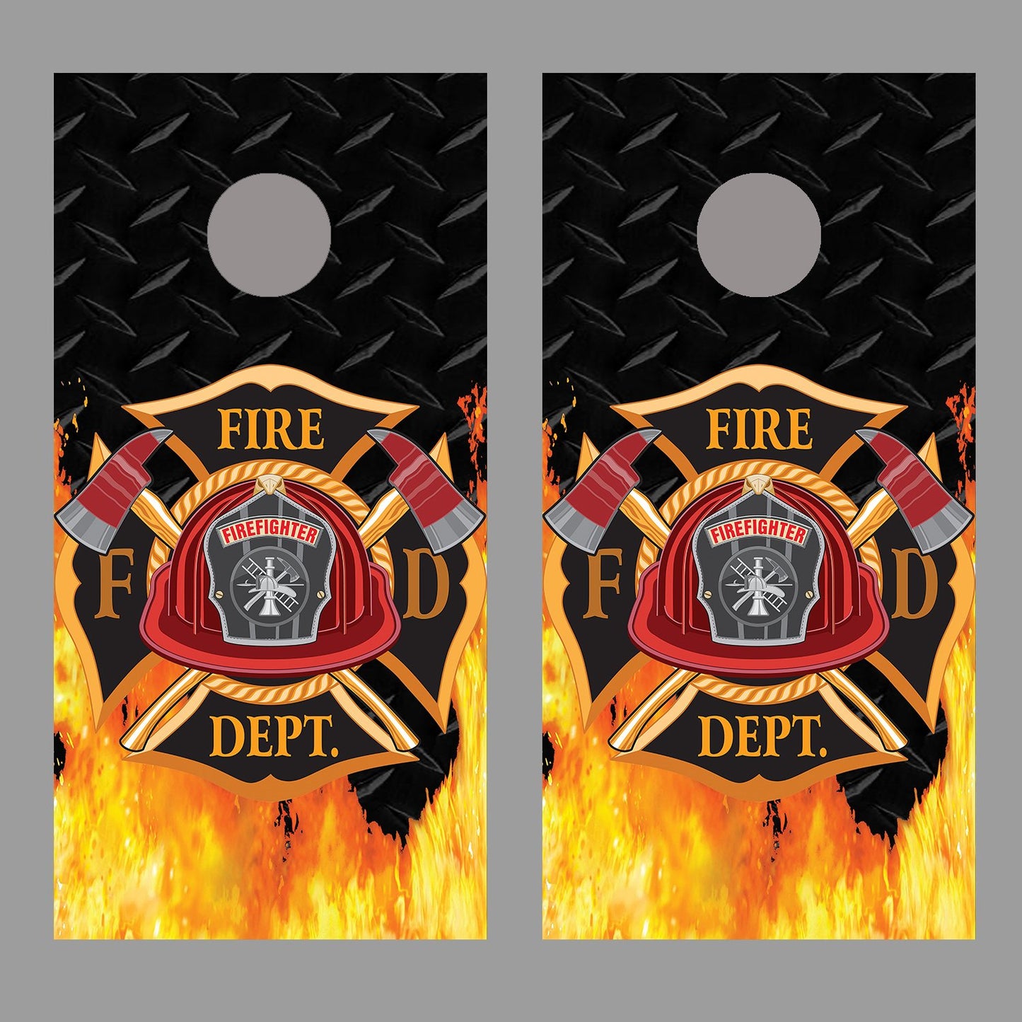 Fire Department Maltese Cross Design B Corn Hole Board Decal Wraps