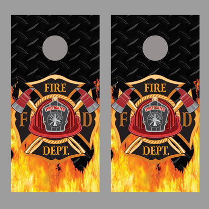 Fire Department Maltese Cross Design B Corn Hole Board Decal Wraps