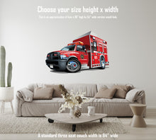 Car Art Fire Rescue Truck Cartoon Wall Decal