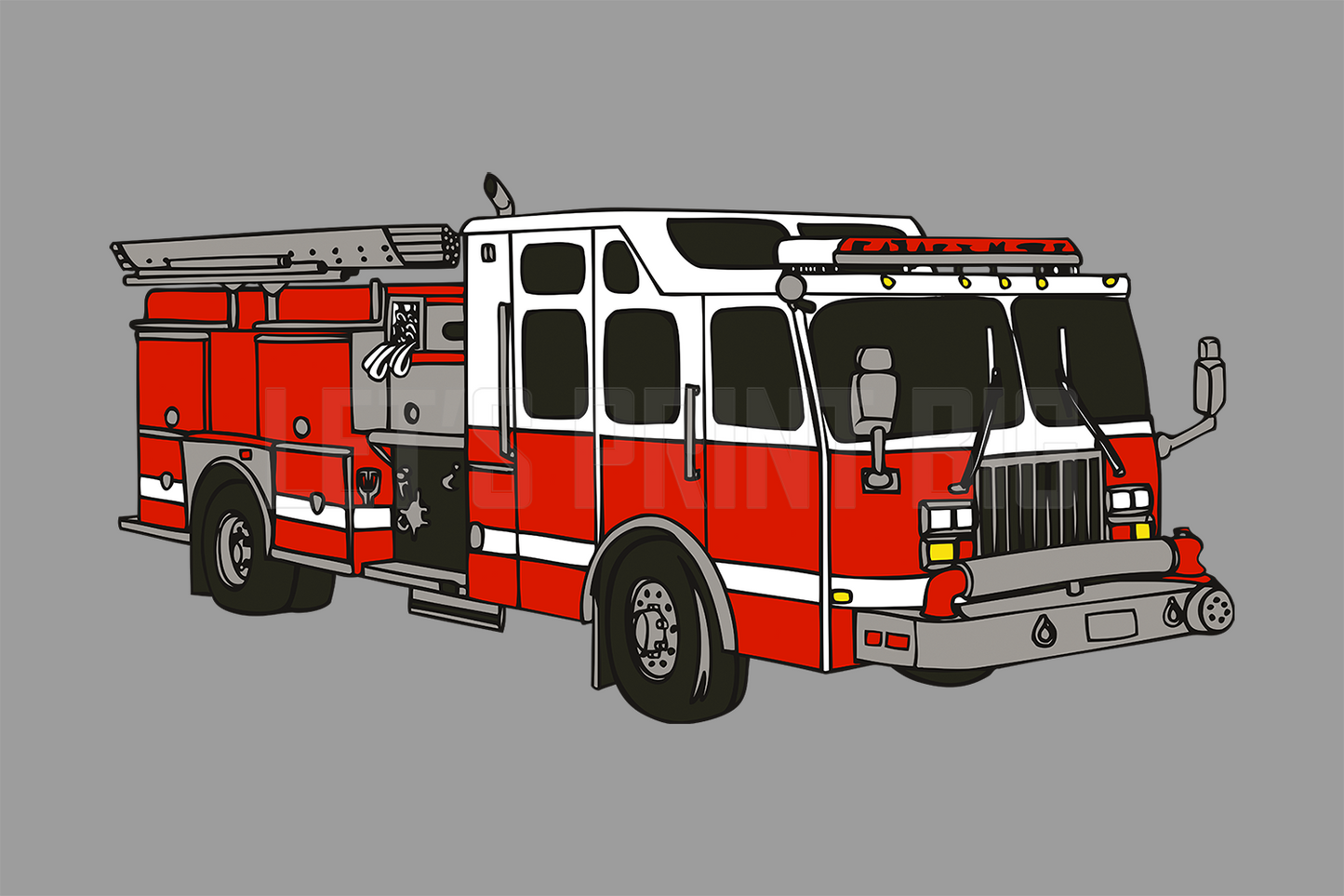 Car Art Giant Firetruck Fireman Wall Art Decal Sticker