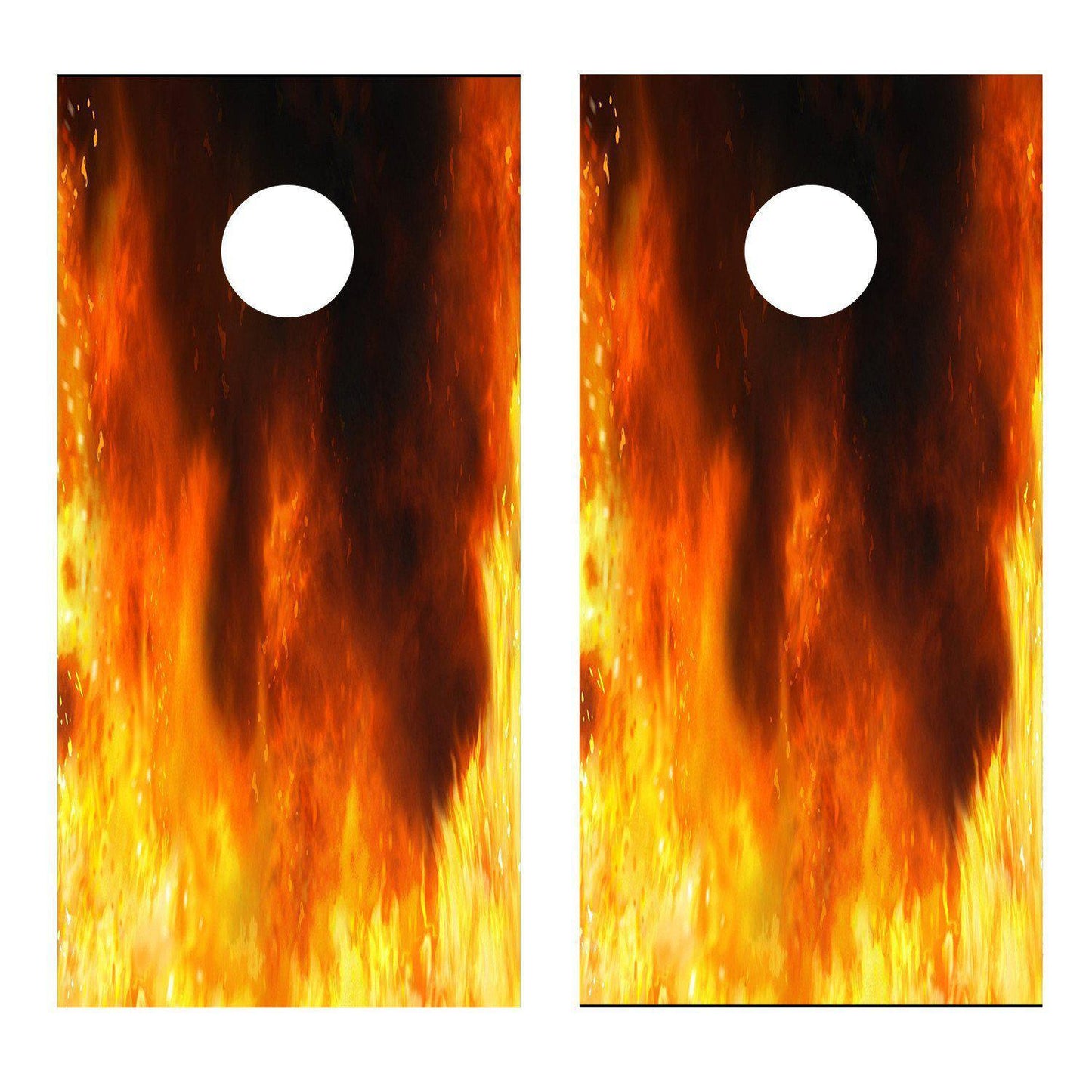 Flaming Fire Flames Corn Hole Decal Board Wrap Sticker  - Let's Print Big