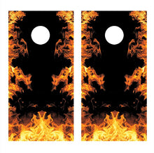 Flaming Border Corn Hole Decal Wrap