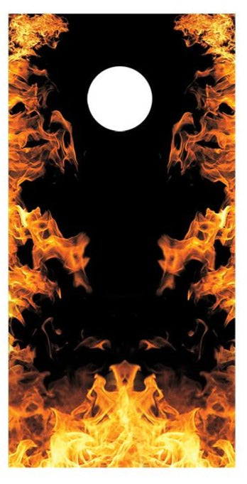 Flaming Border Corn Hole Decal Wrap