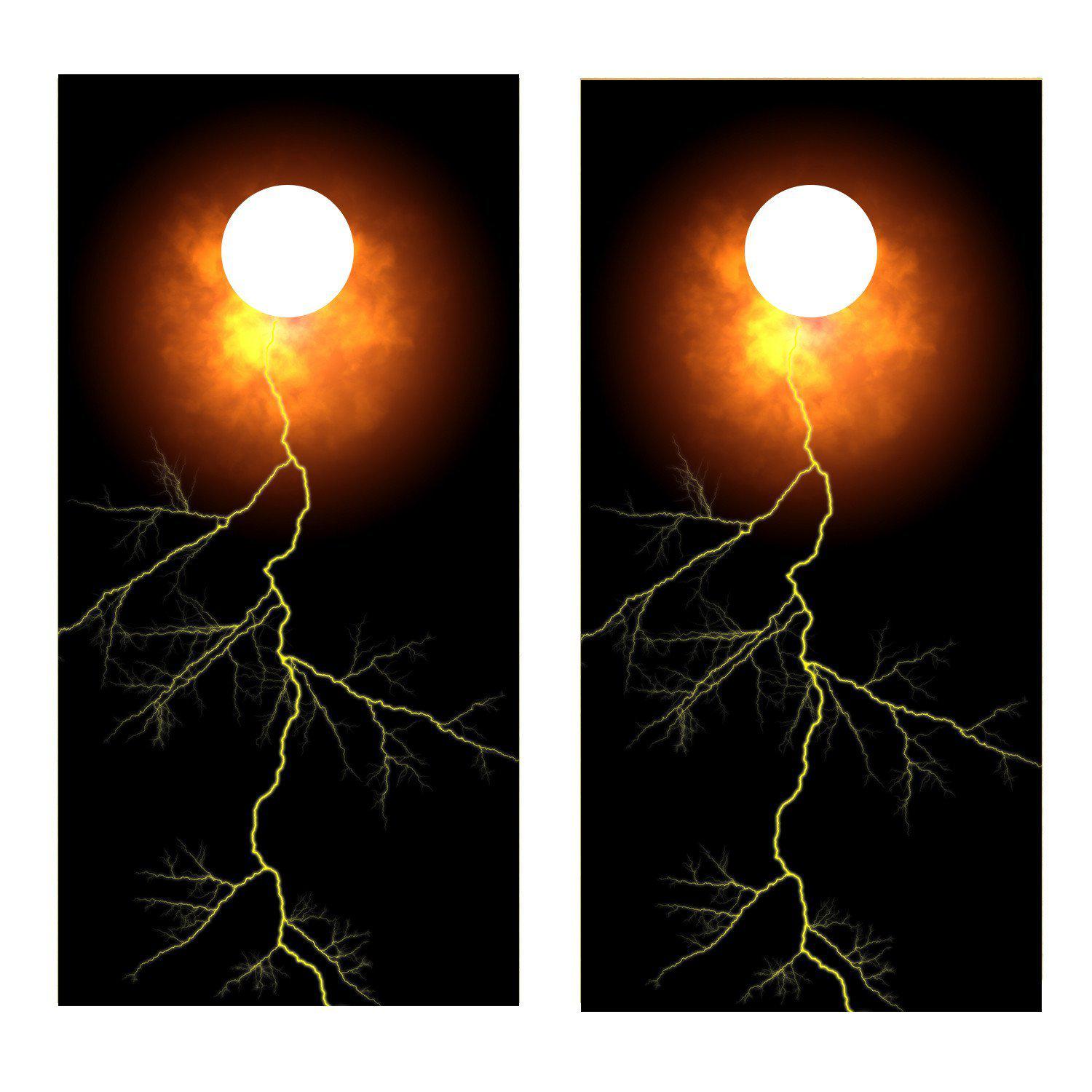 Fireball Lightening Cornhole Board Decal Set-2 Decals Bean Bag Toss - Let's Print Big