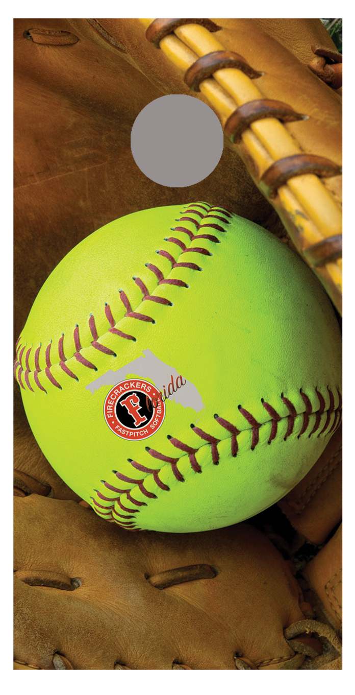 Firecrackers Softball Design A Corn Hole Decal Wrap