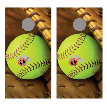 Firecrackers Softball Design A Corn Hole Decal Wrap