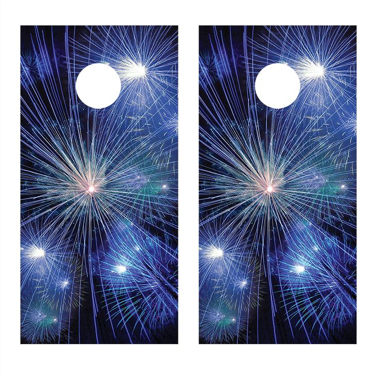 Fireworks Cornhole Board Decals