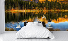 Fishing at Dawn Colorado Rockies Wall Mural