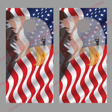 Bald Eagle American Flag Cornhole Decal Wraps
