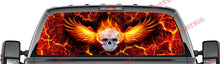 Flaming Skull Crackle Rear Window Truck Graphic Decal