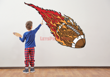 Flaming Football Wall Decal Removable Repositionable Fathead style - Let's Print Big