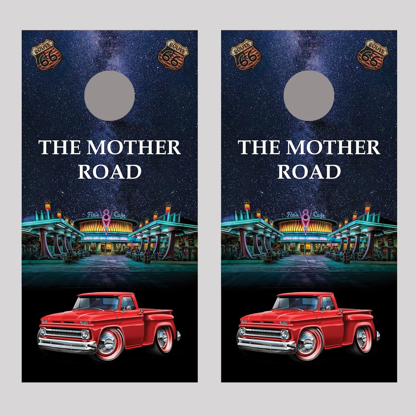 Flo's Cafe 1965 C-10 Pickup Truck Cornhole Board Decal Wraps