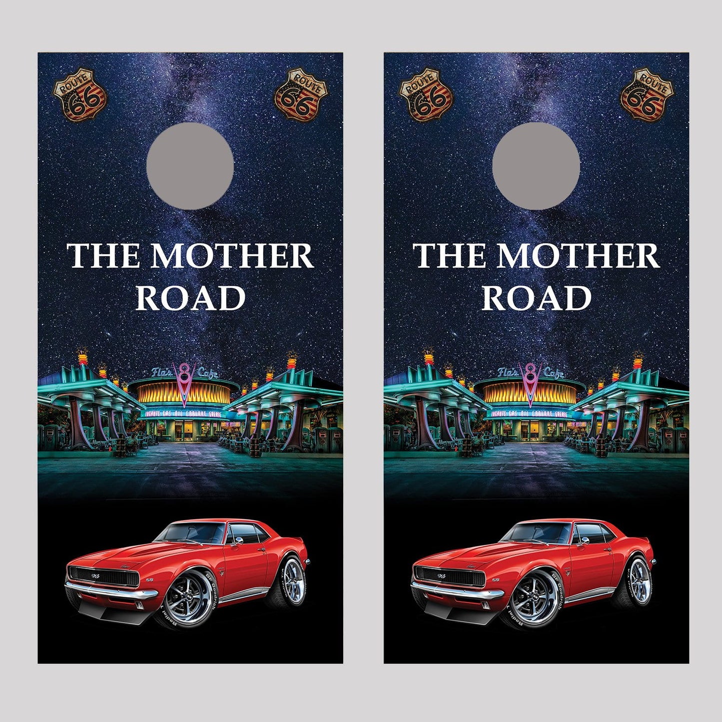 Flo's Cafe 1967 Camaro SS Cornhole Board Decal Wraps