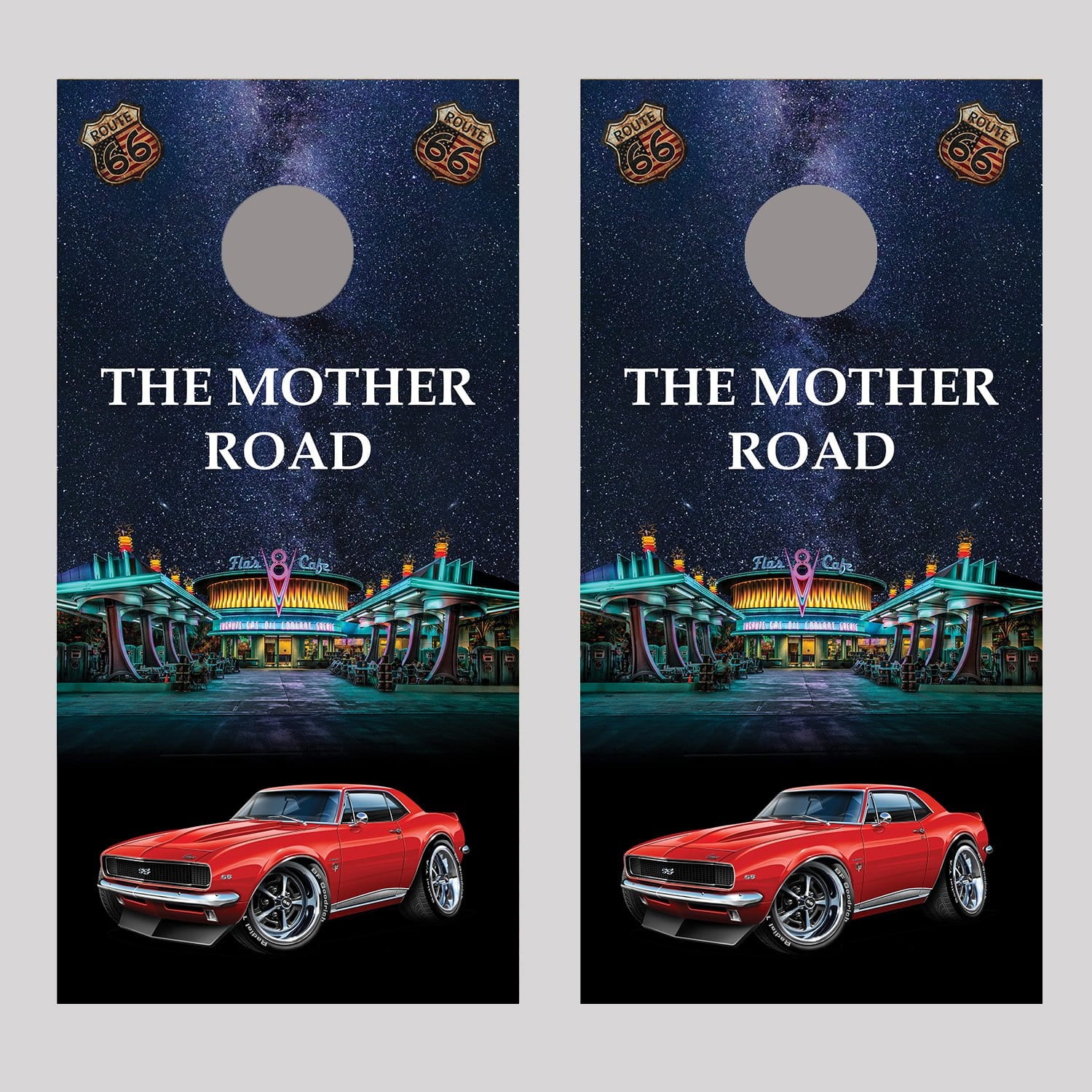 Flo's Cafe 1967 Camaro SS Cornhole Board Decal Wraps