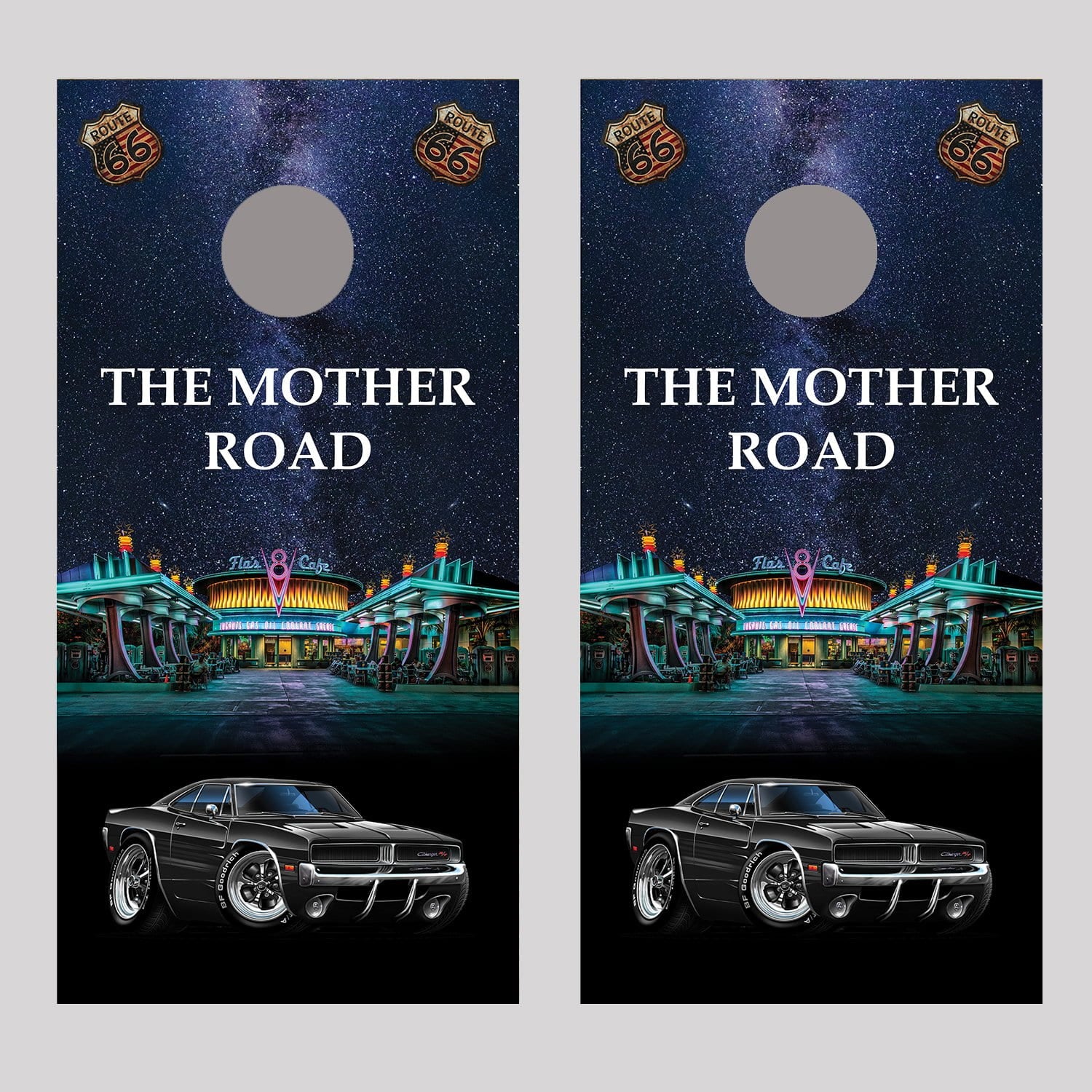 Flo's Cafe 1969 CHARGER Cornhole Board Decal Wraps