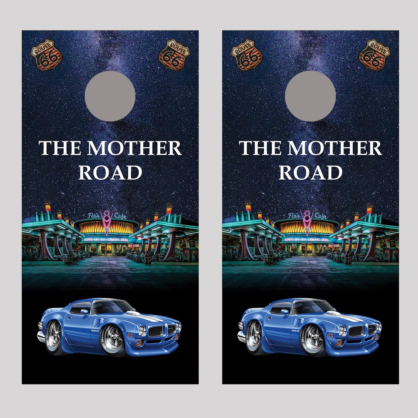 Flo's Cafe 71 PONTIAC TRANS AM Cornhole Board Decal Wraps