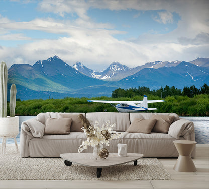 Float Plane Take Off Lake Hood Alaska Wall Mural