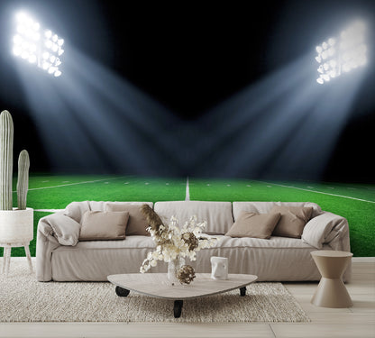 Football Backgrounds Field 30 Yard Line Wallpaper Mural living room couch