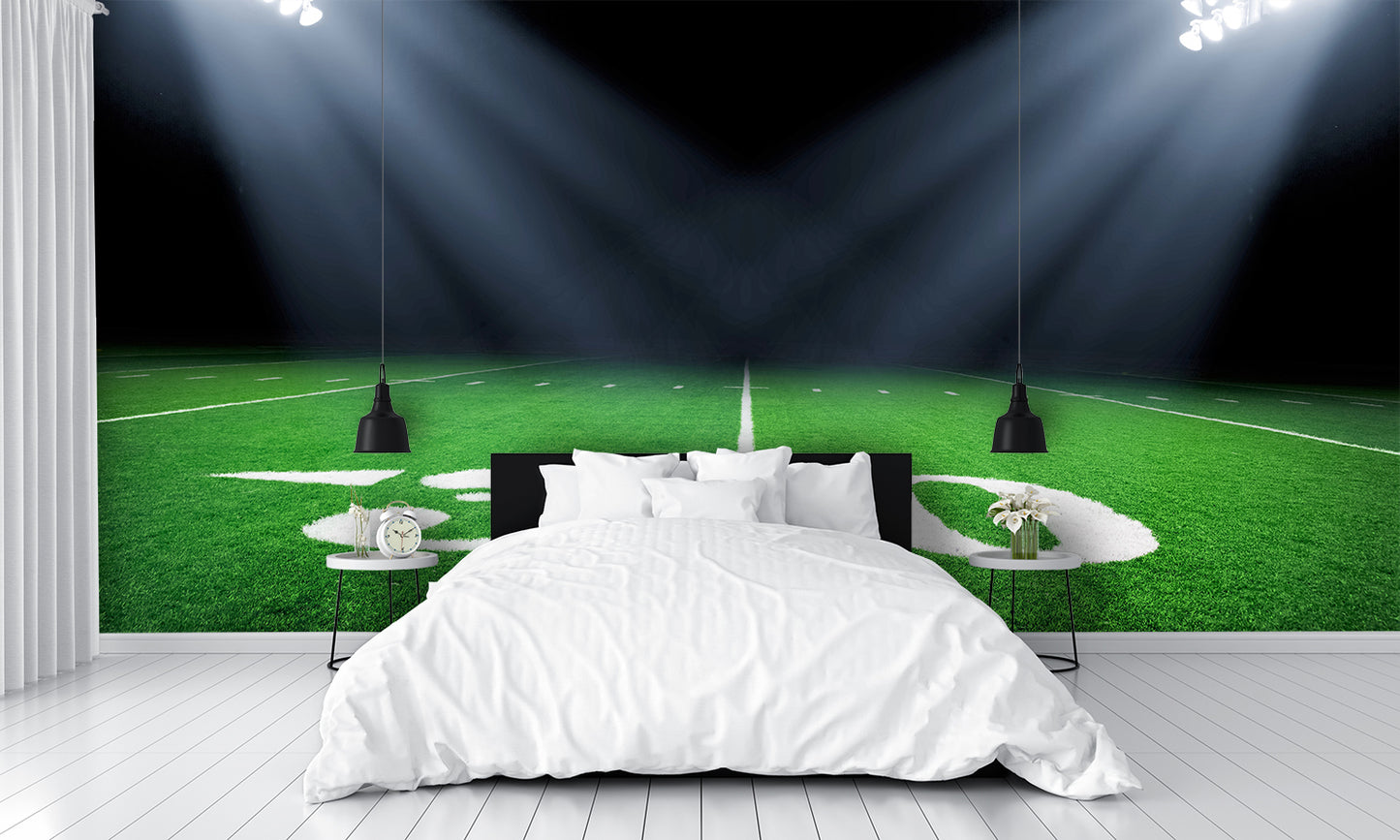 Football Backgrounds Field 30 Yard Line Wallpaper Mural bedroom