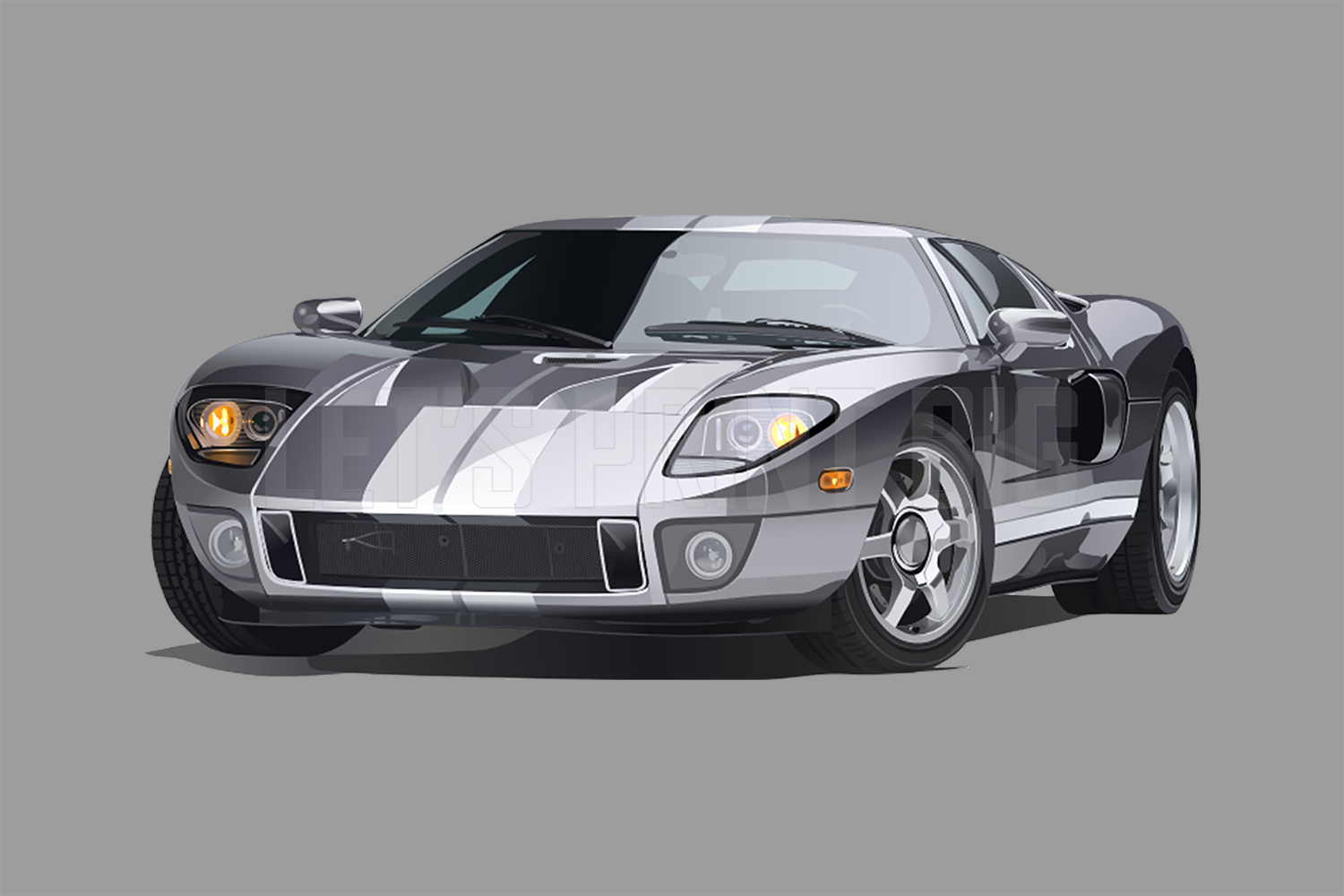 Car Art GT Illustration Wall Decal