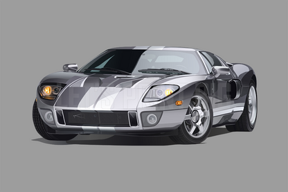 Car Art GT Illustration Wall Decal