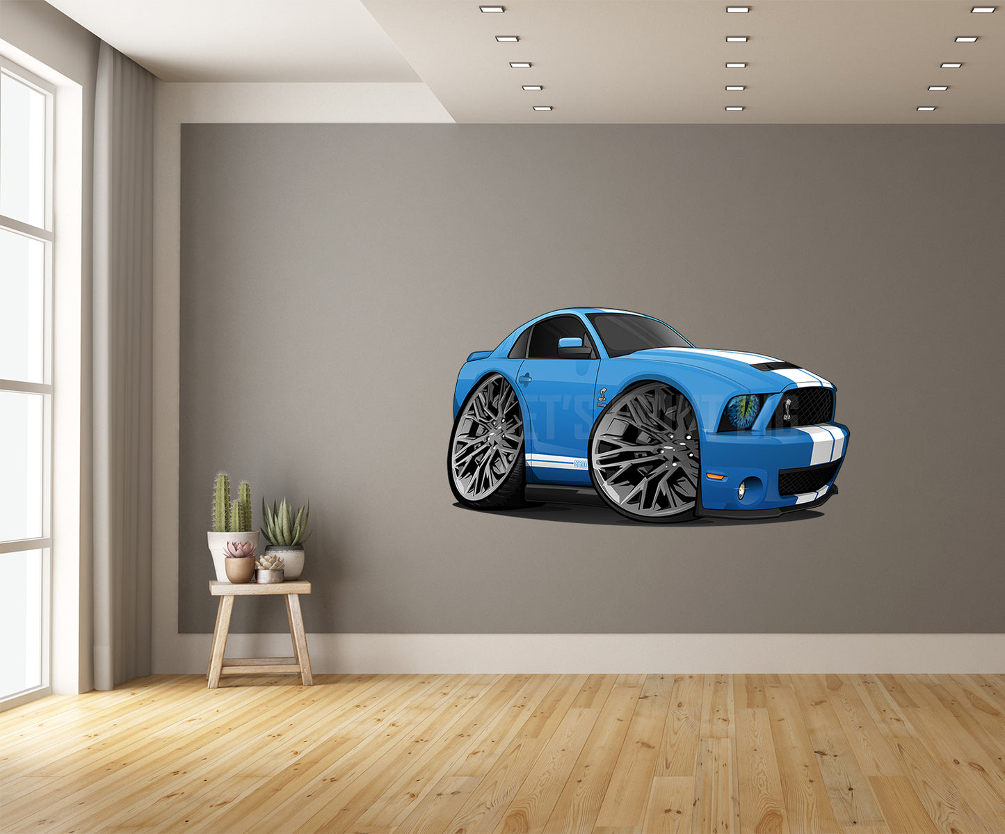Car Art Shelby Mustang Cartoon Wall Decals